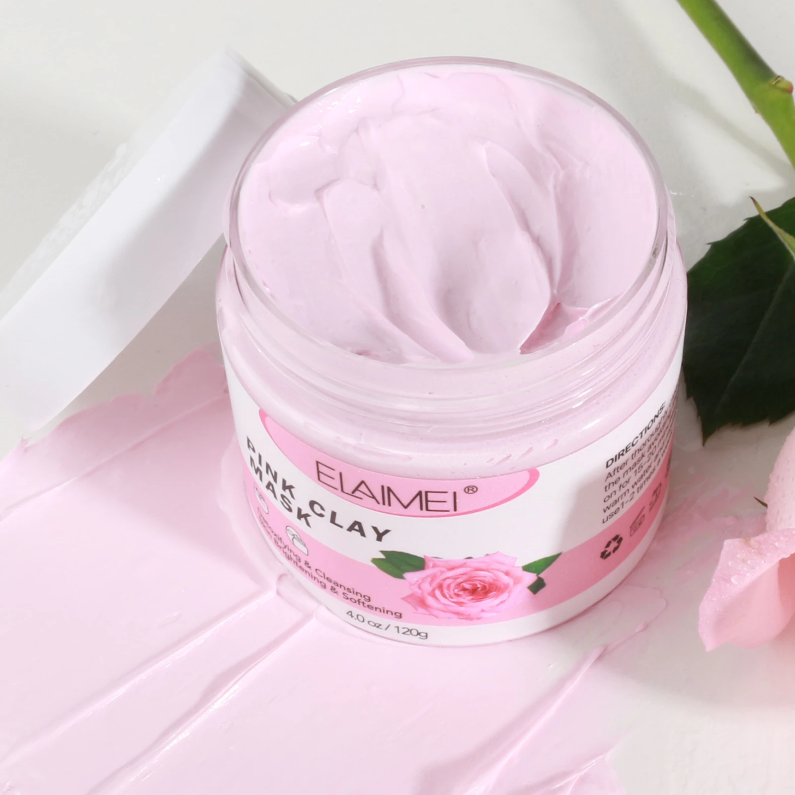 ELAIMEI rose masque Facial hydratant en profondeur, contrôle de l'huile, détoxifiant, nettoyant, éclaircissant, réparation, boue